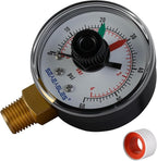 ECX2712B1 Pressure Gauge Replacement for Pentair Pool/Spa Valve and Filter, 1/4" NPT Back mounting 2" Dial Pool Pump Pressure Gauge 0-60psi/4bar. (190059)