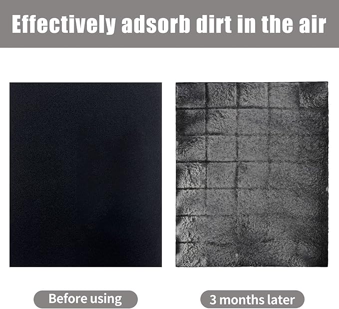 Carbon Fabric Filter - 16" x 48" x 0.12" Activated Charcoal Hepa AC Vent Filter Replacement