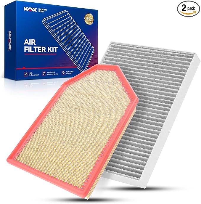 KAX Engine & Cabin Air Filter Kit for Dodge Charger, Challenger 2011-2023 3.6L/6.4L/5.7L, Chrysler 300 2011-2023, Replace# CA11257 CF11668