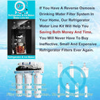Refrigerator Water Line Kit Connection and 1/4 Compression Ice Maker Installation Kit,1/4" OD Tubing with Quick Connect for Fridge IceMaker RO Systems Water Filters Faucet,+Feed Water Adapter 25ft