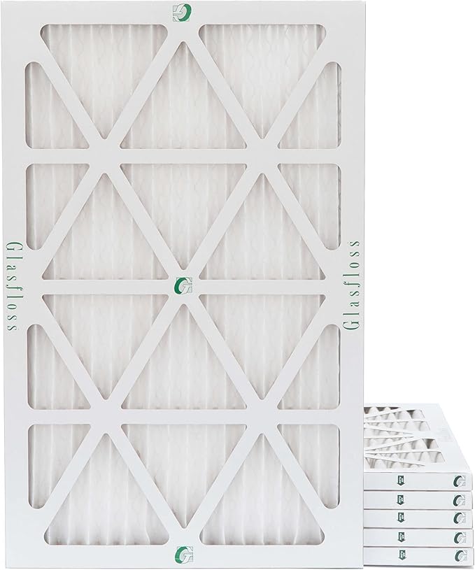 Glasfloss 10x20x1 MERV 10 (FPR 5-6) Pleated Air Filters Box of 6. Actual Size: 9-1/2 x 19-1/2 x 7/8