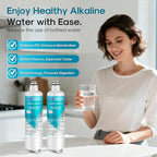 ICEPURE Alkaline BORPLFTR50 Refrigerator Water Filter Replacement for Bosch Ultra Clarity Pro 11032531, 12033030, BORPLFTR55, 12028325, 11025825, B36CT80SNS, WFC100MF, WFS200MF, Enhances PH, 1Pack
