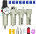 1/2" NPT Heavy Duty Industrial Grade 4 Stage Air Drying System,Auto Drain,Coalescing Filter,Particulate Filter,Double Desiccant Dryer and Air Regulator For Plasma Cutter and Paint Spray