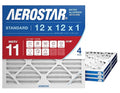 Aerostar 12x12x1 MERV 11 - 4 Count - Pleated Furnace & Air Conditioner Filters - Removes Dust Mites, Cold & Flu Germs, Lint, Mold, Pet Dander, Allergy-Causing Pollen, Smog & Smoke
