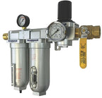 1" NPT Industrial (3-Stage) Oil, Moisture Vapor Removing Coalescing Filter and in Line Desiccant Air Dryer and Air Pressure Regulator for Compressed Air Lines