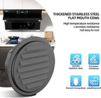 4inch 304 Stainless Steel Air Vents, Louvered Grille Cover Vent Hood Flat Ducting Ventilation Air Vent Wall Air Outlet with Fly Screen Mesh for House (4 inch Black Paint Cover （100mm）)