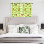 2 Panel Kitchen Cafe Curtains, Desert Sand Camels Sunlight Filtering Nature Air Through, Home Decor Window Covering Tier Curtains for Bedroom Living Room Palm Trees Tropical Plants Polka Dot Yellow