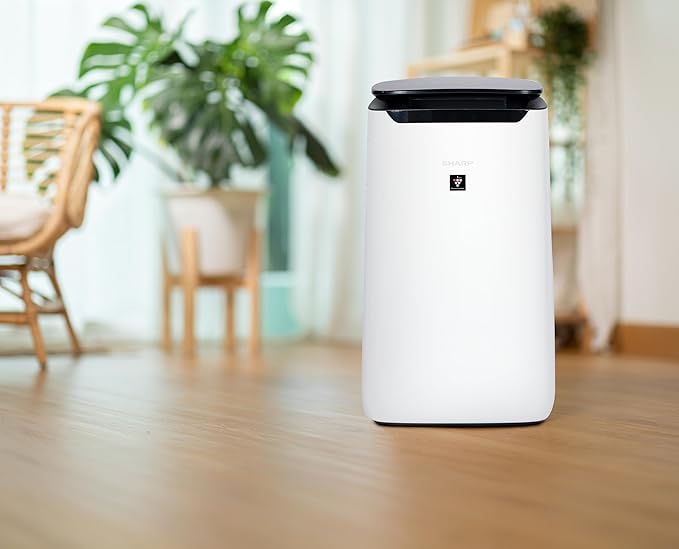 SHARP Smart Air Purifier for XL Rooms – Covers up to 2,430 sqft in one hour, Compatible w/Alexa, True HEPA Filter Air Purifier for Living Room, Dust, Smoke, Pollen - FXJ80UW