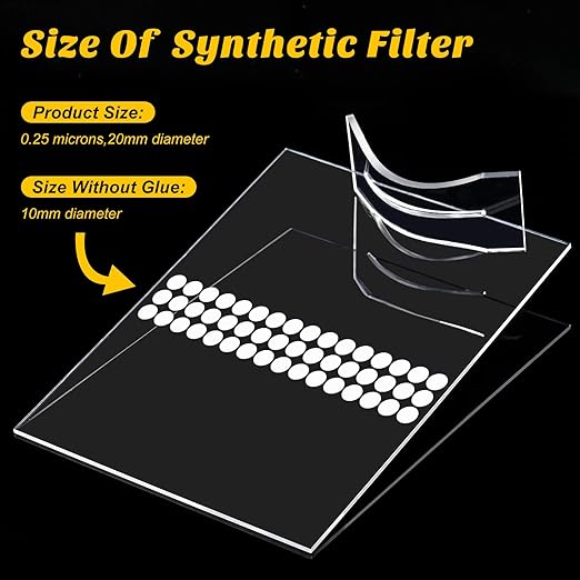 Zonon 96 Pieces Synthetic Filter Paper Stickers 20 mm 0.25 µm Filter Disc Adhesive Patch Stickers for Wide Mouth Mushroom Cultivation Mason Jar Lids