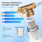 iSpring WSP-1000SL Reusable Whole House Spin Down Sediment Water Filter, Siliphos Helps Prevent Scale and Corrosion, 1" MNPT + 3/4" FNPT, 1000 Micron