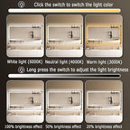 Backlit LED Illuminated Bathroom Mirror with LED Lights, Lighted Bathroom Makeup Wall Mounted Mirror with Demister Pad, Sensor Touch Switch, Horizontal/Vertical(A,H40*W60CM/H15.7*W23.6IN)