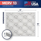 BNX TruFilter 20x25x2 MERV 13 (4-Pack) AC Furnace Air Filter - MADE IN USA - Electrostatic Pleated Air Conditioner HVAC AC Furnace Filters - Removes Pollen, Mold, Bacteria, Smoke