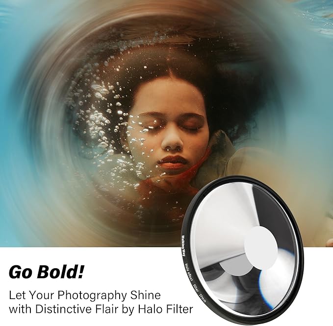 Walking Way 67MM Whirlpool Camera Effects Filter, Tunnel Vision Spiral Halo Prism Lens Filter with Vortex and Circular Halo Frame Effect for Camera Lens