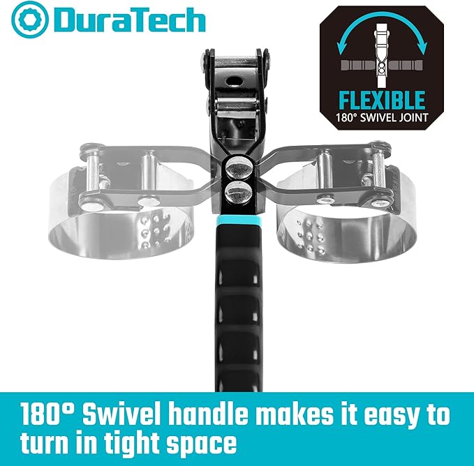 DURATECH Small Swivel Oil Filter Wrench, Oil Filter Removal Tool Fits Filters 2-3/4" to 3-1/4", Perfect for Car Repair Tools