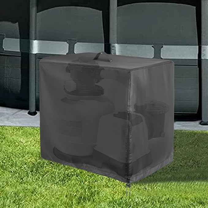 Pool Filter Cover | Sand Filter Cover Waterproof Strainer Enclosure for Dust Removal Pet Safety Child Protection Commercial Summer Net Winter Practical Design Pool Filter Cover works effectively as a
