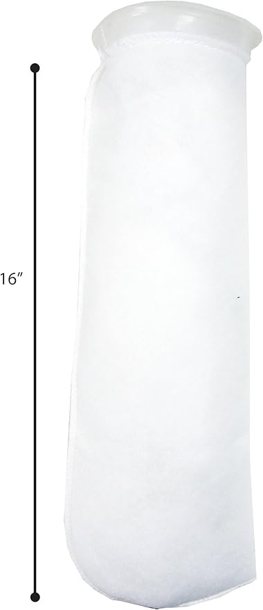 12 Pack - 4 Inch Ring Filter Socks 200 Micron - Aquarium Felt Filter Bags -4 Inch Ring by 16 Inches Long [Long Version] - Fits Eshopps and Aqueon - 12 Pack