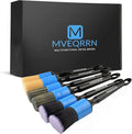 6pcs Car Detailing Brush Set-2pcs Boars Hair Car Detailing Brushes,2pcs Ultra Soft No Scratch Detailing Brush for Air Vent,Leather Seat 2pcs Detail Brushes for Interior Exterior(Blue)