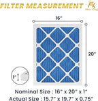 MervKing 16x20x1 Air Filter Actual Size: 15.7" x 19.7" x 0.75" MERV 11 MPR 1000-1200 | MADE IN USA | 12-Pack | Pleated HVAC AC Furnace Replacement