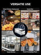 Mobile Fryer Oil Filter Machine, 55L/14.5GAL Fryer Filter Machine, Stainless Steel Commercial Fryer Oil Filter Cart with 8.45GAL/Min 1720RPM, Deep Fryer Oil Filtration for Restaurant Snack Bar 550W