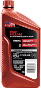 Valvoline High Mileage with MaxLife Technology 20W-50 Synthetic Blend Motor Oil 1 Quart