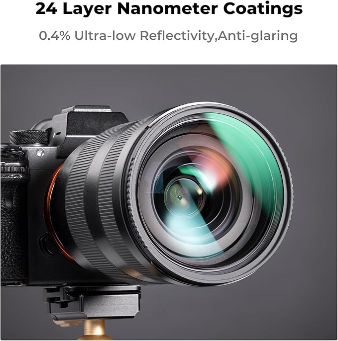 K&F CONCEPT 72mm CPL MCUV ND1000 Lens Filter 2 Lens Caps Kits Waterproof Polarizing + UV Protection + Fixed Neutral Density Camera Lens Filter with 24 Layer Coatings