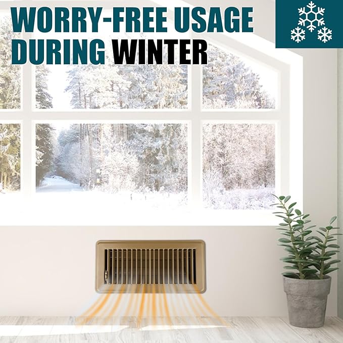 VOISEN Floor Register 4x10, 10 Pack Brown Floor Register Vents,Heavy Duty Steel Walkable Floor Vents,Vent Covers for Home Floor