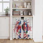 Independence Day Kitchen Tier Curtains 45 Inch Long 2 Panel Set,Rod Pocket Short Window Treatment,4 of July Rose Wooden Grain Vintage Light Filtering Curtains & Drapes for Bathroom 27.5"W x 45"L