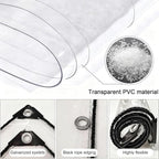 Transparent Tarpaulin Side Panels, Outdoor Clear Tarp Curtains with Zipper Door, Curtain Patio Enclosure for Pergola Porch Carport Canopies(6x6m)
