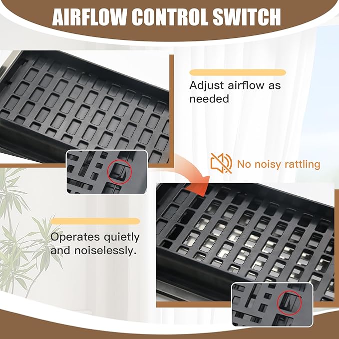 Floor Vents Heavy Duty Walkable Steel Floor Registers 4x10 Inch Floor Air Vent Easy Adjust Air Supply Lever Floor Vent Register Black Color