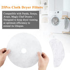 25PCS Cloth Dryer Exhaust Filter for Panda by Blutoget - Universal Dryer Lint Filter Cloth-Compatible for Panda Magic Chef Avant Sonya Dryer-20 Exhaust & 5 Air Intake Filter