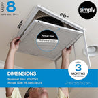 Simply 20x20x2 Air Filter, MERV 8, 12 Pack, Furnace Air Filter for HVAC (Actual Size:19.5"x19.5"x1.75") DUST, Pet, & Allergy Control