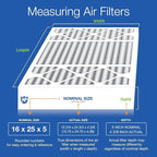Nordic Pure 16x25x5 (Actual Size: 15 3/4 x 24 3/4 x 4 3/8) Honeywell Replacement Air Filters MERV 14 Plus Carbon 2 Pack