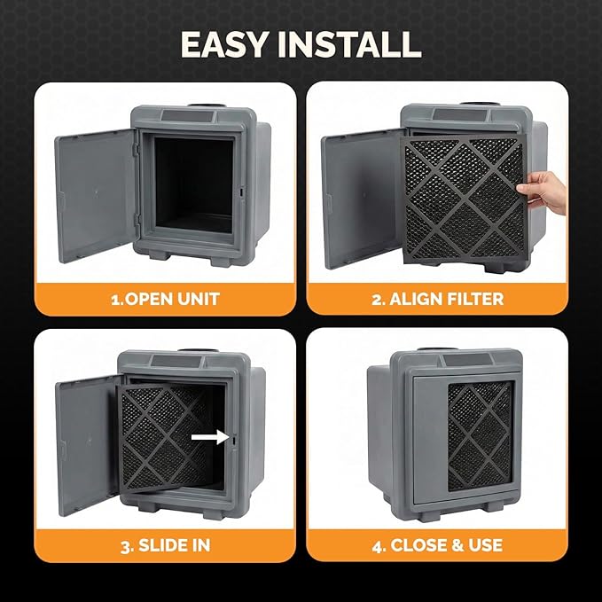 Tiger Tough HEPA 500 Activated Carbon Filter 16x16x1 – Replacement Air Purifier Filter for Air Scrubbers, Odor Removal & VOC Control – Compatible with HEPA Air Purifiers & Home Air Filters