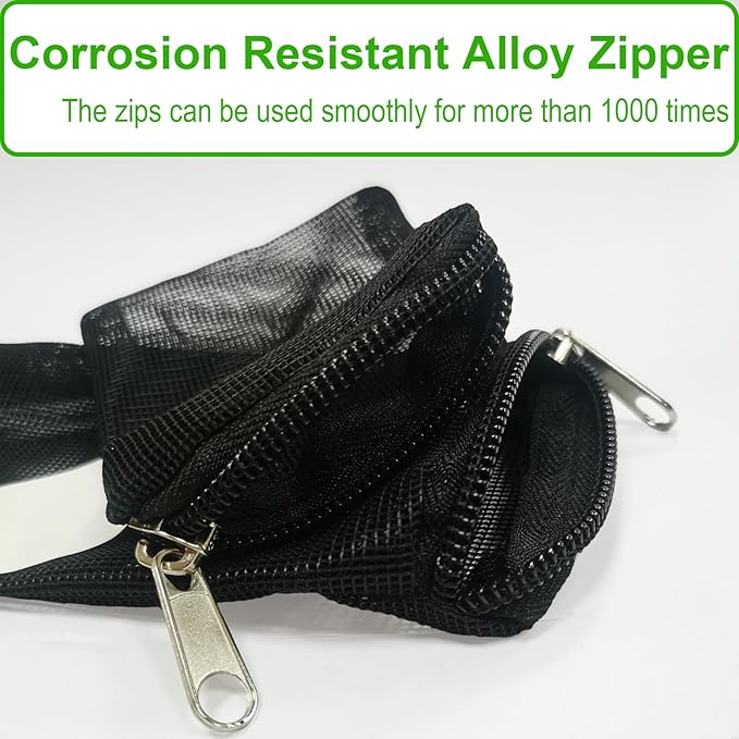 10 Pcs 10" x 7" Aquarium Filter Media Bags, Fish Tank Media Mesh Filter Bags with Zipper, Black Mesh Reusable Bags for Activated Carbon, Ceramic Rings, etc.