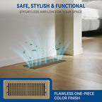 4" x 10" Floor Register Vent Covers 2-Pack, Walkable Powder-Coated Metal Vent Covers with Adjustable Airflow, Curved Safe Edges for Floor/Wall, Brown