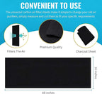 CFS COMPLETE FILTRATION SERVICES EST.2006 1PACK CuttoFit Carbon Pad 16 x 48 inches for Air Filters Charcoal Sheet fits Air Purifiers Range Hoods Furnace Filters removes Odor V O C Parts