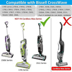 for Bissell CrossWave Vacuum Cleaner Replacement Parts 2 Pack 1868 Bissell CrossWave Multi-Surface Brush Rolls Tangle-Free+ 2 Pack 1866 Replacement Vacuum Filters Part 1608683 1608684 1613568
