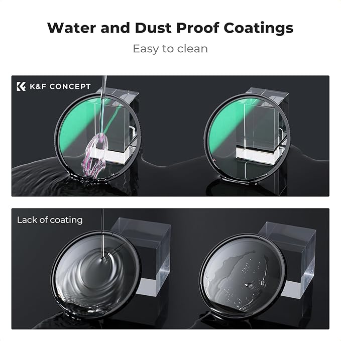 K&F CONCEPT 62mm Black Diffusion 1/4 & 1/8 Lens Filter Kit (2 Pcs), Mist Cinematic Effect Filter for Vlog/Video/Portrait Image with 28 Multi-Layer Coated