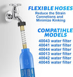 RV Inline/Marine Water Filter With Flexible Hose Protector, Reduce Bad Taste, Odors, Rust, Fluoride, Chlorine and Sediment in Drinking Water (2 Pack)