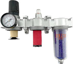 1/4" NPT MID FLOW Filter Regulator Coalescing Desiccant Dryer System For Compressed Air Lines, Poly Bowls, Great For Paint Spray And Plasma Cutter (AUTO DRAIN)