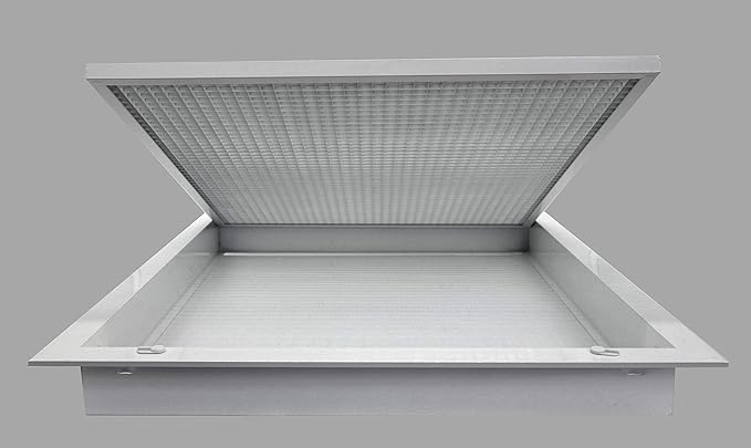 HVAC Premium 20" x 14" Cube Core Eggcrate Return Air Filter Grille for 1" Filter - Aluminum - White [Outer Dimensions: 22.5" x 16.5"]