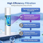 ICEPURE 20 Micron 20" x 4.5" Whole House Sediment Home Water Filter Replacement Cartridge, Compatible with SP-DD-5005-20BB, FPMB5-20, AP810-2, 155358-43, SDC-45-2005, 2PP20BB1M, P5-20, FP25B, 4 Pack
