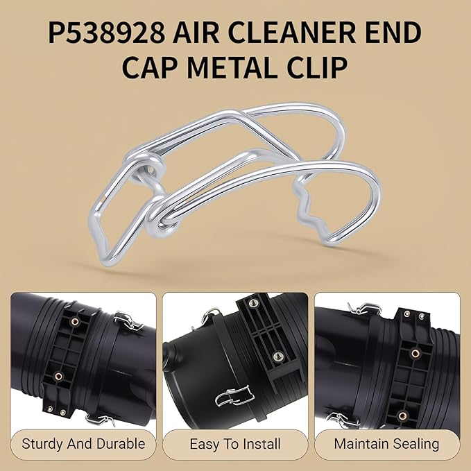 4 Pcs P538928 Air Cleaner End Cap Metal Clip Compatible with Dona-ldson, Air Filter Clips, Maintain The Sealing 0f The Air Cleaner End Cap