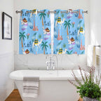 2 Panel Kitchen Cafe Curtains, Desert Landscape Sunlight Filtering Nature Air Through, Window Decor Tier Curtains for Living Room 104W x 52L inch Cute Camels Palm Trees Houses Leaves Blue