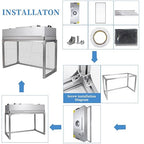 Vertical Laminar Flow-Hood Fan-Filter-Unit Yzzwer - FFU HEPA Filters for Class 100/ISO 5 Cleanliness in Clean Mycology and Mushroom Room 47.2" x 23.6" x 29" Working Area 110V