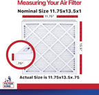 Filter King 11.75x13.5x1 Air Filter | 6-PACK | MERV 11 HVAC Pleated A/C Furnace Filters | MADE IN USA | Actual Size: 11.75 x 13.5 x .75"