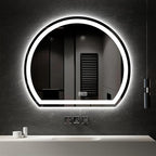 Bathroom Mirror with 3 Colour LED Lights, Lighted Bathroom Makeup Wall Mounted Mirror with Demister Pad, Touch Switch Mirror for Entryway, Bathroom, Vanity(35.4"/90cm)