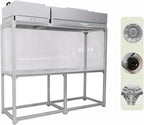 INTSUPERMAI Vertical Laminar Flow Hood Air Flow Clean Bench Workstation Lab Fume Hood with HEPA Filter 2 Station Dust Free Room Workshop for Phone LCD Repair Workshop Laboratory Using 110V