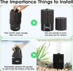 hygger Aquarium Sponge Filter 5-20 Gallon Small Fish Tank Filter for Turtle Breeding Fry Shrimp Snails Betta Air-Powered Filter with Reusable Biochemical Ball Spare Sponge Foam Filter