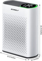Smart Air Purifiers for Large Room, Cleans 2,400 ft² in 30 Mins, 3-Stage True HEPA, 360° Airflow, Smart WiFi App Control, Real-Time Air Quality (PM2.5) Display, Ultra-Quiet 20dB Sleep Mode, HAP602WF